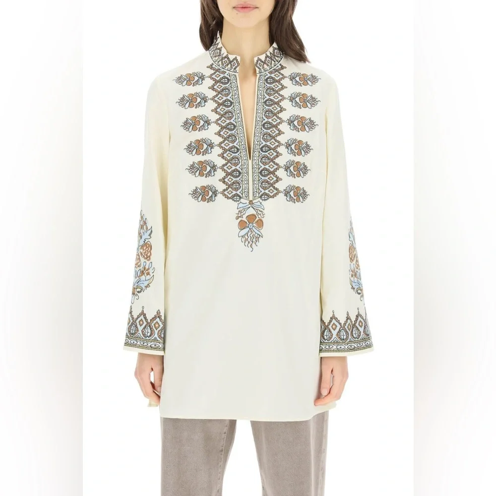 NWT Tory Burch Embroidered Cotton Tunic Size M